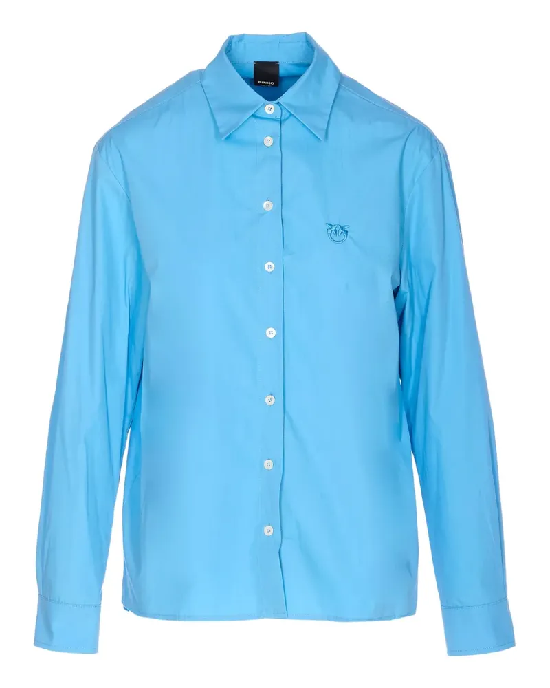 Pinko Hemd mit Logo-Stickerei - Blau Blau