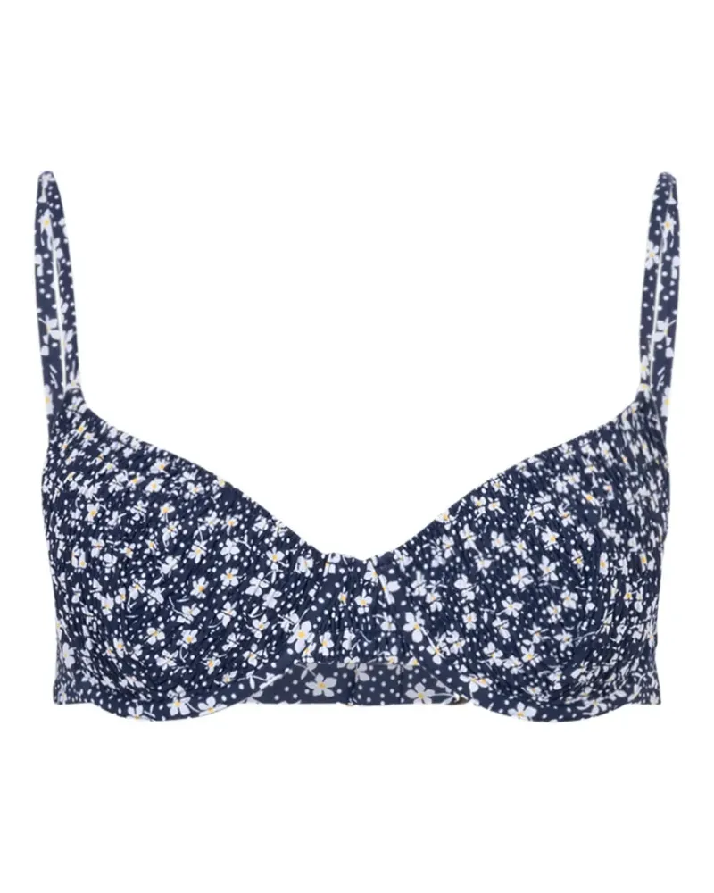 Ralph Lauren Gesmokter Bikini mit Blumenprint - Blau Blau