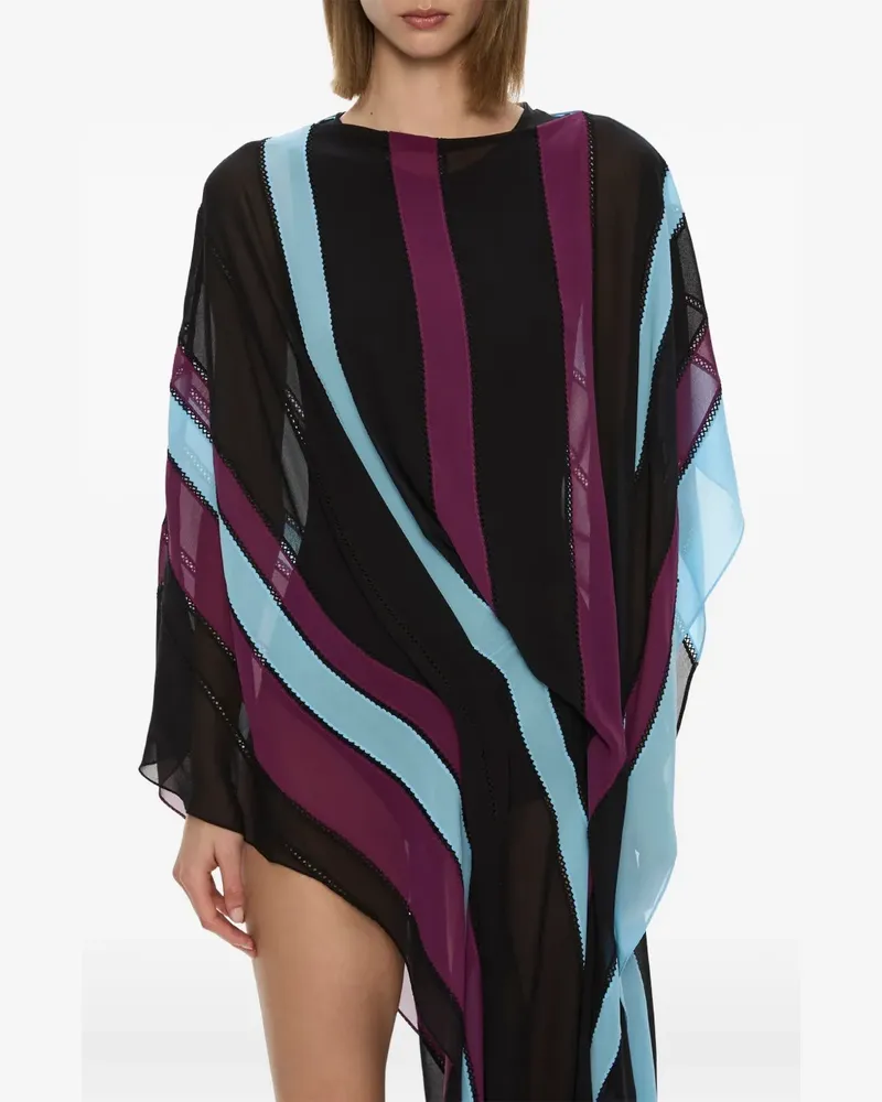 Christopher Esber Asymmetrisches Picot Seidenkleid - Schwarz Schwarz