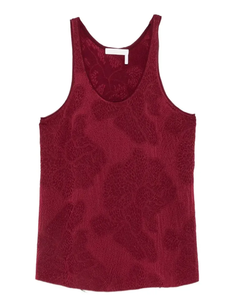 Chloé floral-jacquard tank top - Rot Rot