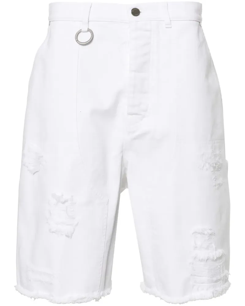 Études Studio Friche Jeans-Shorts im Distressed-Look - Weiß Weiß