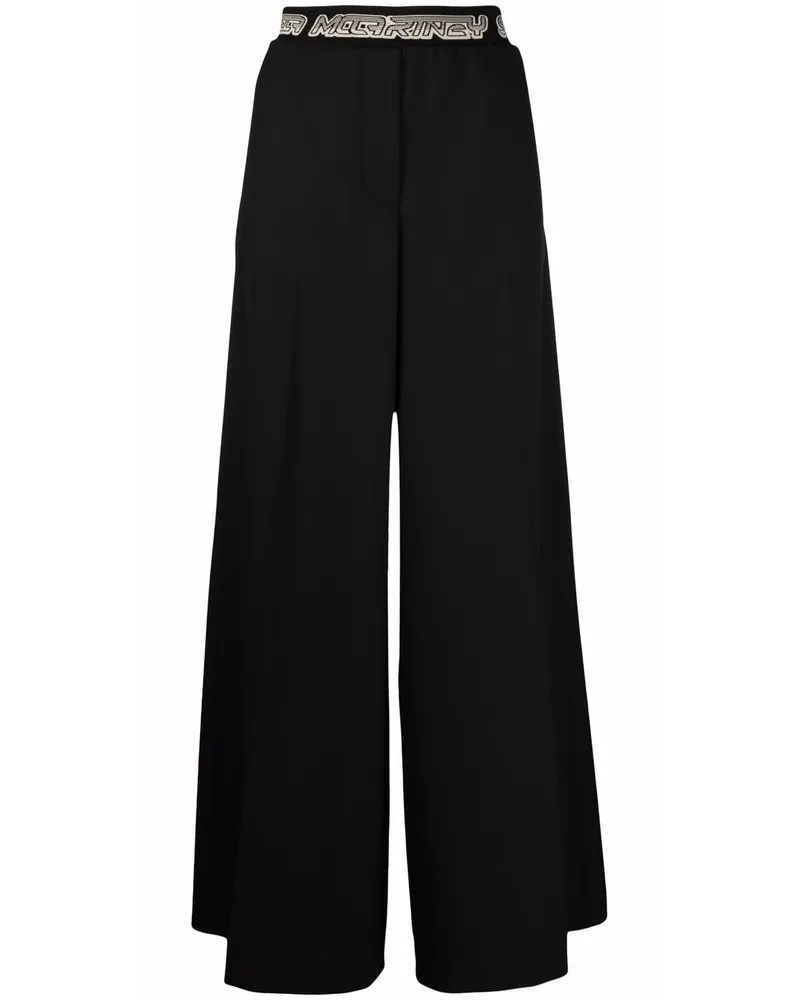 Stella McCartney Hose mit Logo-Bund Schwarz