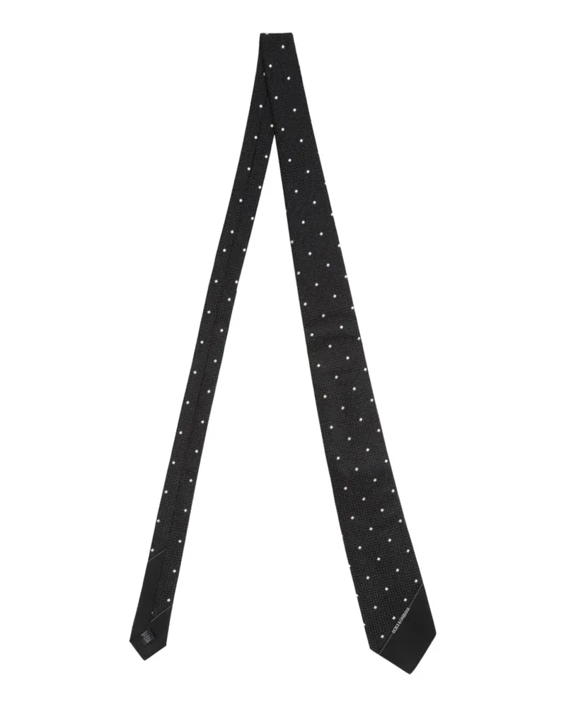 Dolce & Gabbana Seidenkrawatte mit Polka Dots - Schwarz Schwarz
