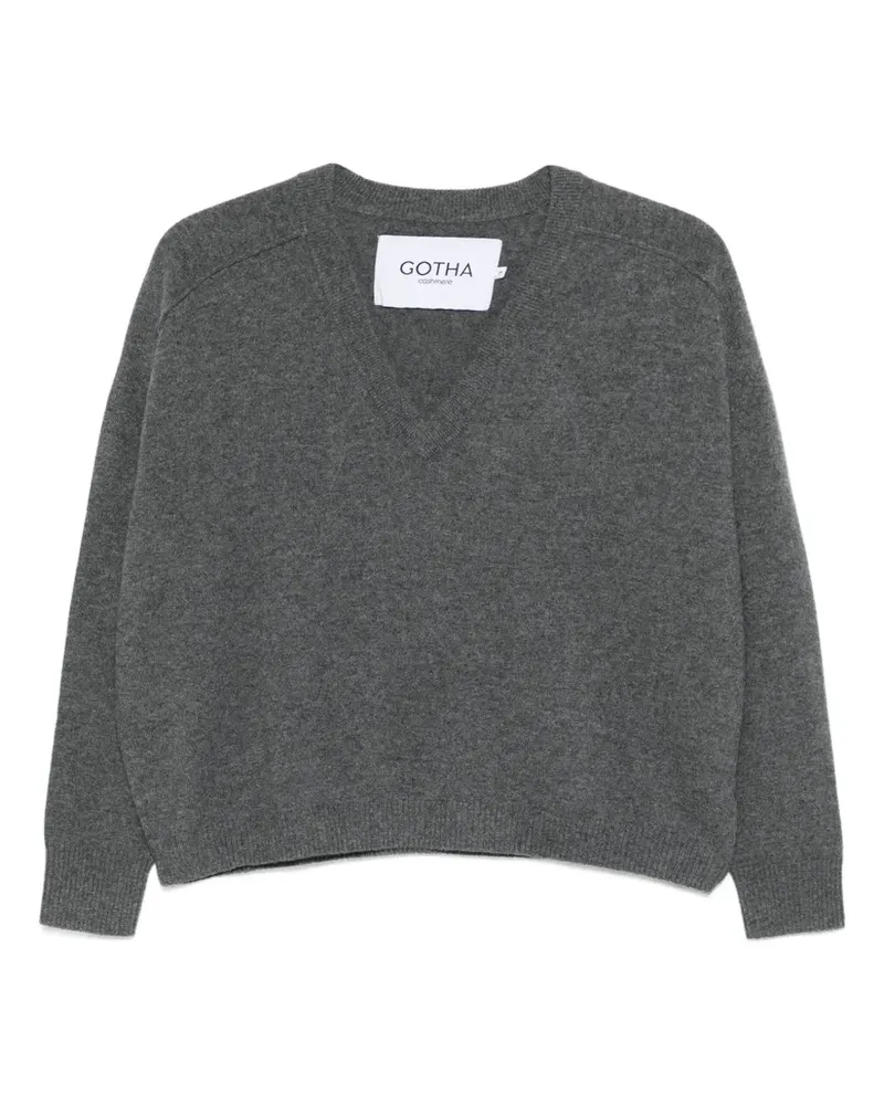 Gotha Pullover mit V-Ausschnitt - Grau Grau