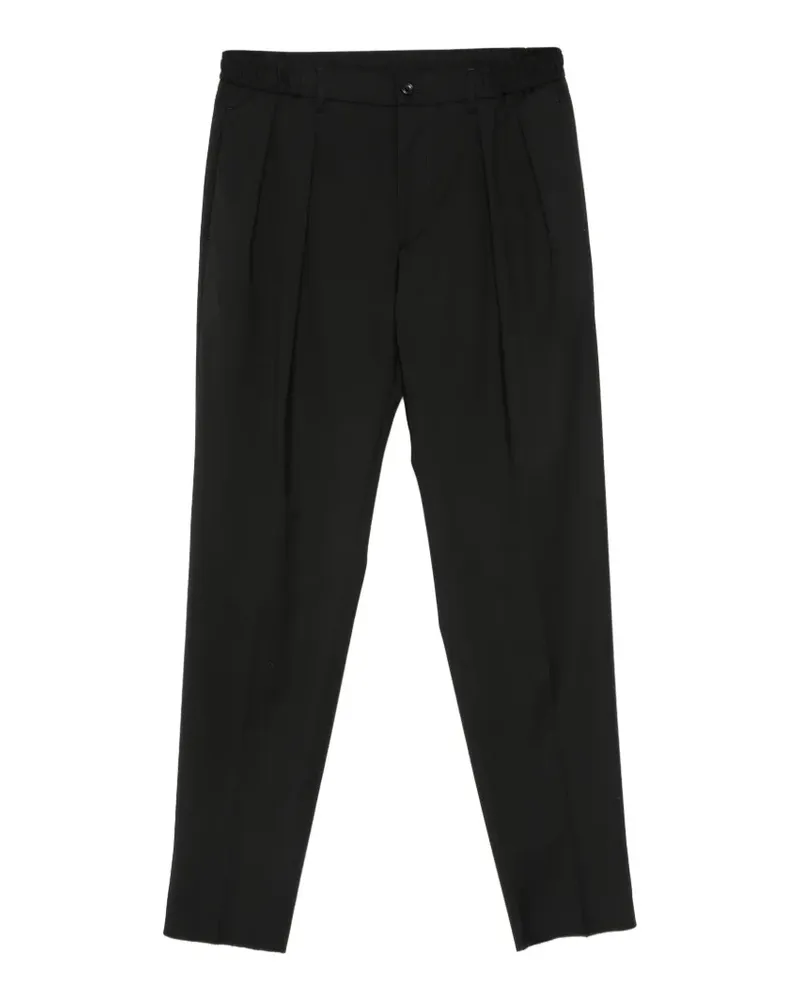 Tagliatore pleated elasticated-waistband trousers - Schwarz Schwarz