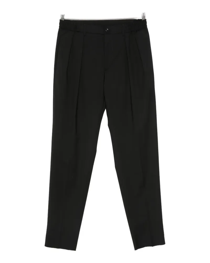 Tagliatore pleated elasticated-waistband trousers - Schwarz Schwarz