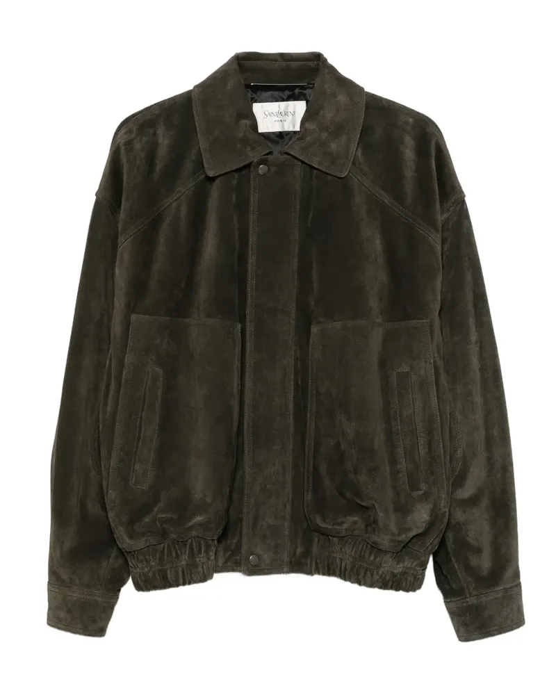Saint Laurent Bomberjacke aus Wildleder - Grün Grün