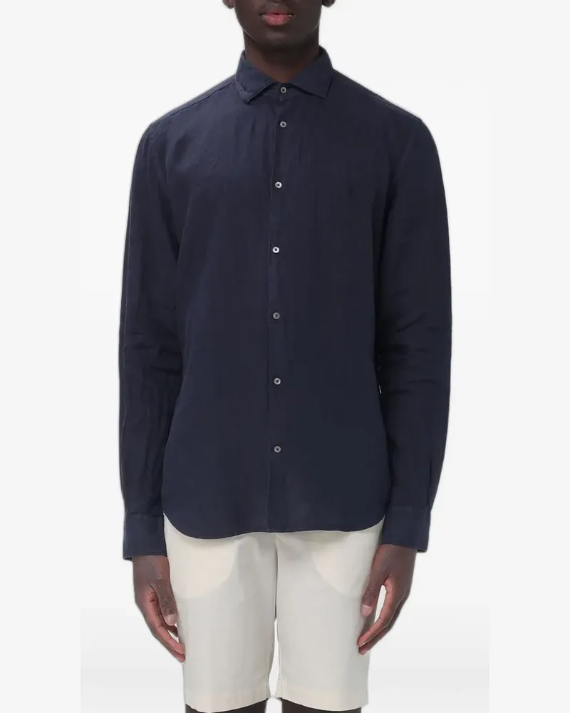Brooksfield logo-embroidered shirt - Blau Blau