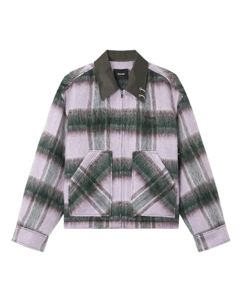 WE 11 DONE check-pattern brushed-finish jacket - Violett Violett