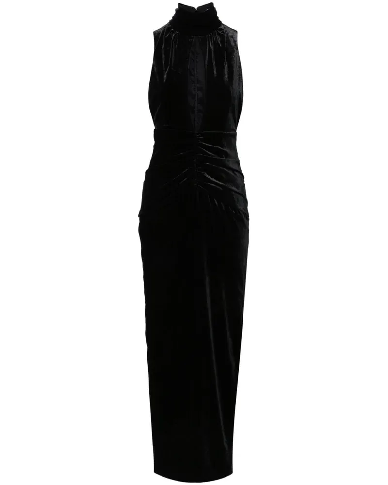 Alessandra Rich Gerüschtes Abendkleid - Schwarz Schwarz