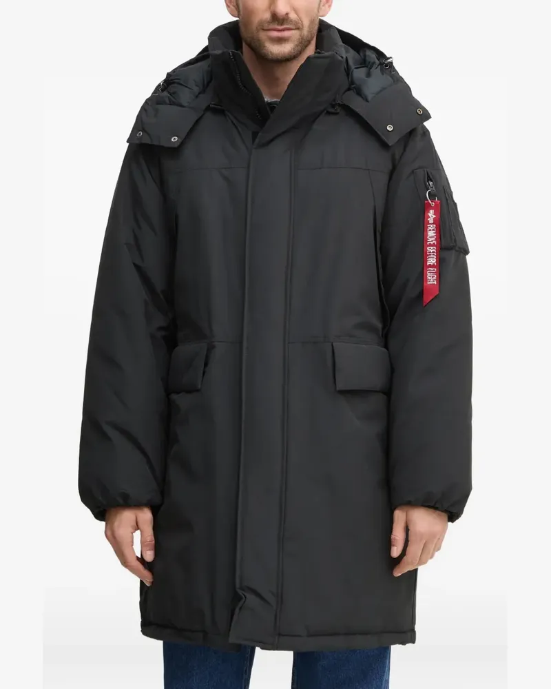 Alpha Industries padded hooded parka - Schwarz Schwarz