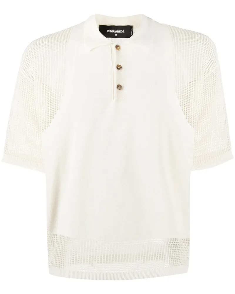 Dsquared2 Poloshirt mit Netzeinsätzen - Nude Nude