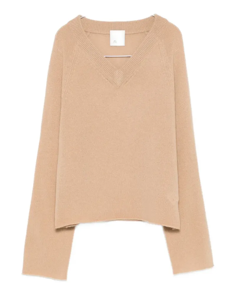 ALLUDE V-neck sweater - Nude Nude