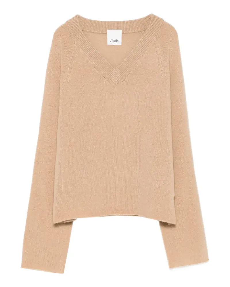 ALLUDE Pullover mit V-Ausschnitt - Nude Nude