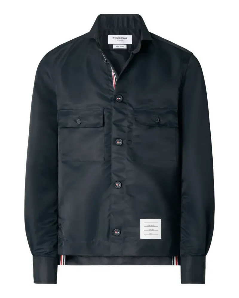 Thom Browne twill pocket-detail overshirt - Blau Blau