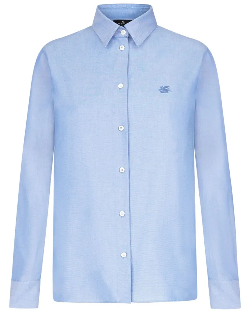 Etro Hemd mit Pegaso-Stickerei - Blau Blau