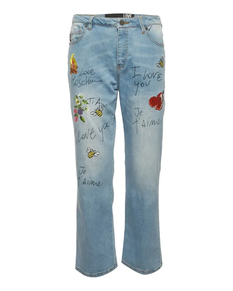 Moschino appliqué print jeans - Blau Blau