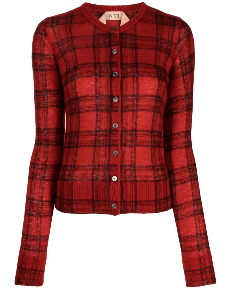 N° 21 Karierter Cardigan - Rot Rot