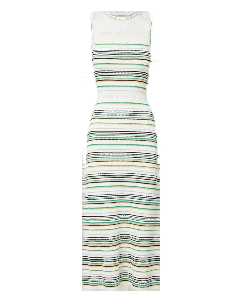 Veronica Beard Gestreiftes Dawna Kleid - Weiß Weiß