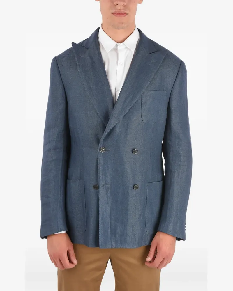 Corneliani Doppelreihiges Sakko - Blau Blau