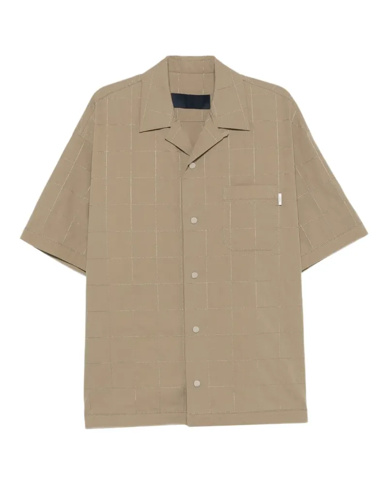 JUUN.J grid-stitch short-sleeve shirt - Nude Nude