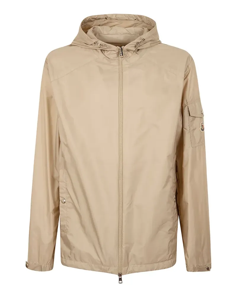 Moncler Etiache logo-patch hooded jacket - Nude Nude