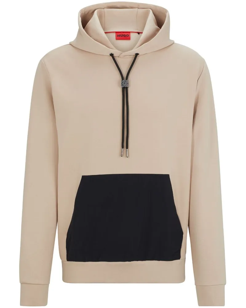 HUGO BOSS Hoodie in Colour-Block-Optik - Nude Nude