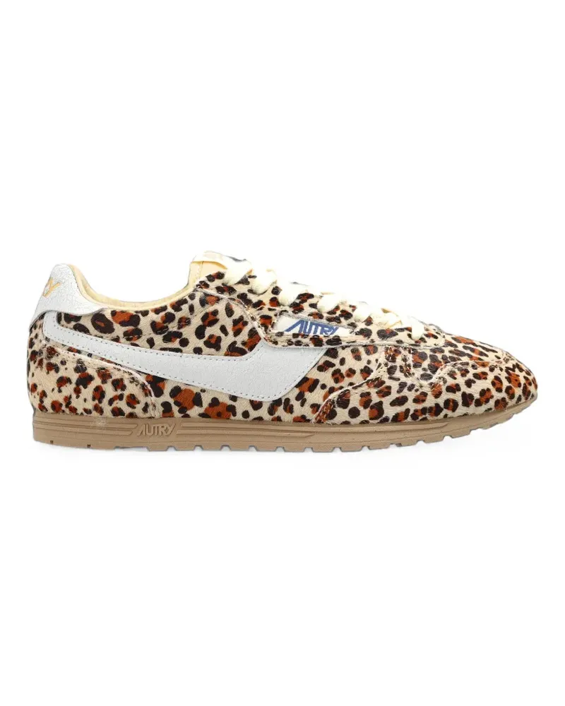 AUTRY Windspin leopard-print sneakers - Nude Nude