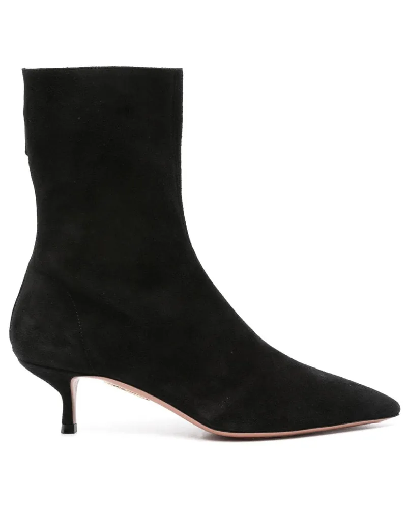 Aquazzura Stiefeletten aus Wildleder 55mm - Schwarz Schwarz