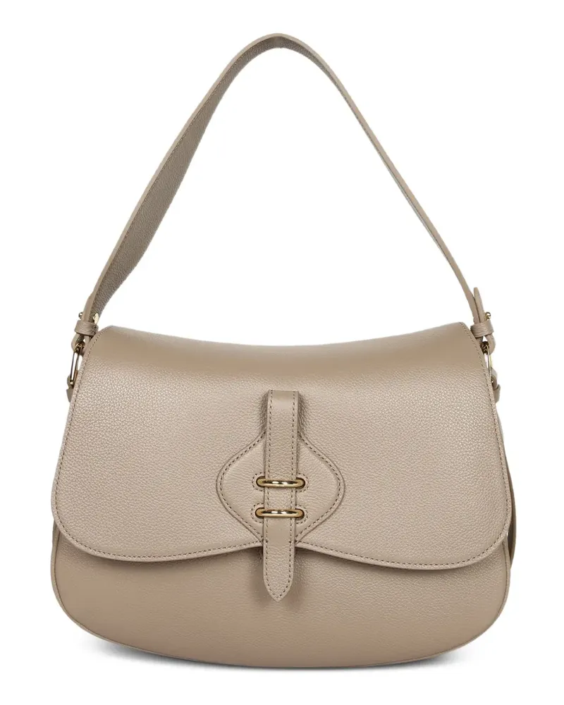Coccinelle Schultertasche aus gekörntem Leder - Nude Nude