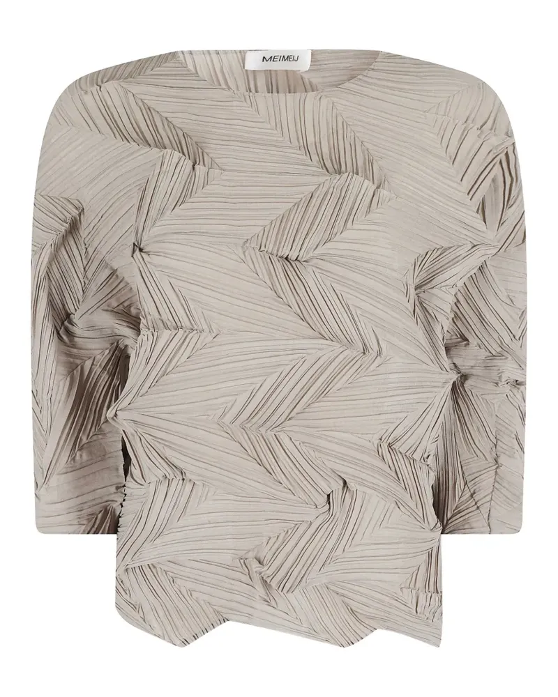 MEIMEIJ plissé chevron-pattern blouse - Nude Nude
