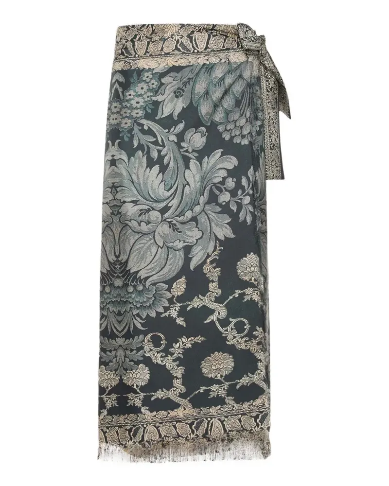 Pierre-Louis Mascia Gewickelter Aloe Midirock mit Blumenmuster - Blau Blau