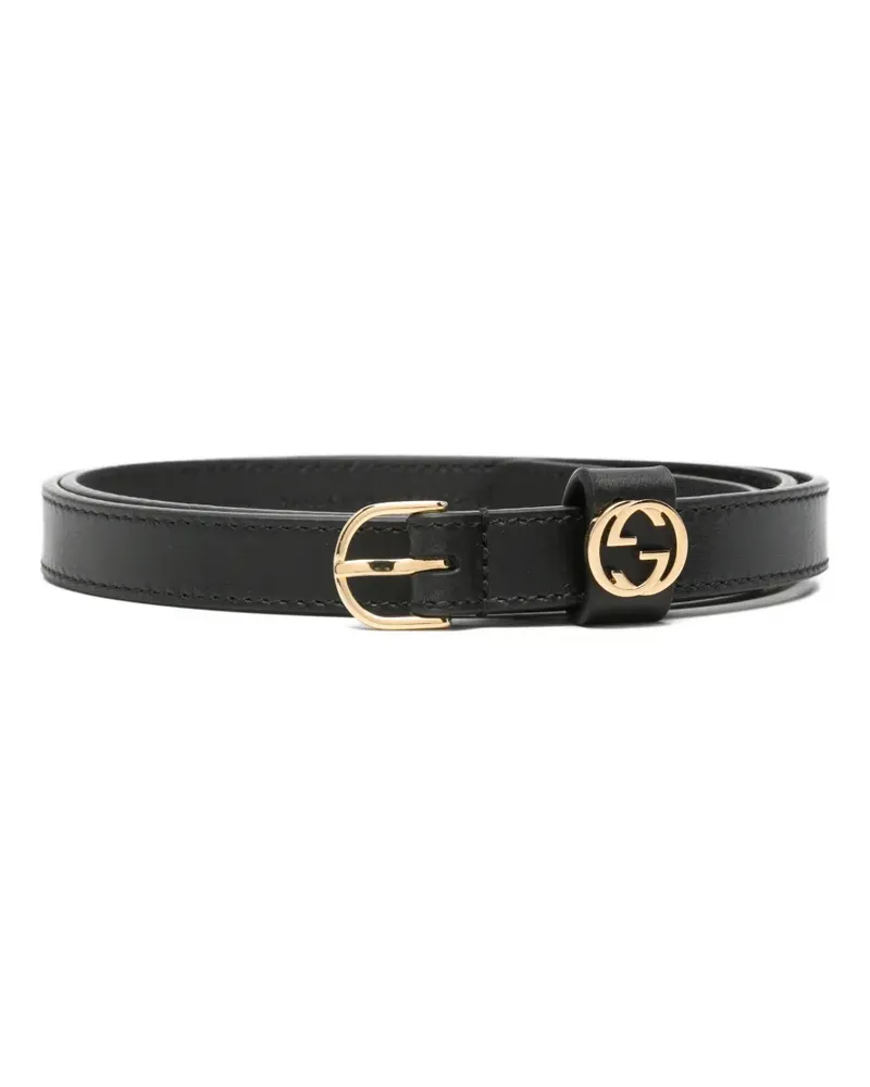 Gucci Interlocking G leather belt - Schwarz Schwarz