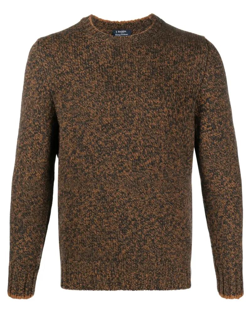 BARBA Melierter Strickpullover - Braun Braun