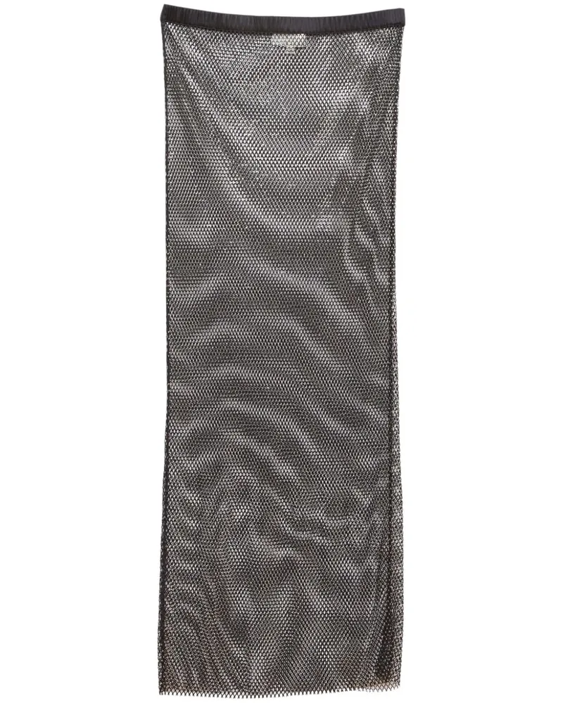 Fleur Du Mal Verzierter Maxirock aus Mesh - Schwarz Schwarz