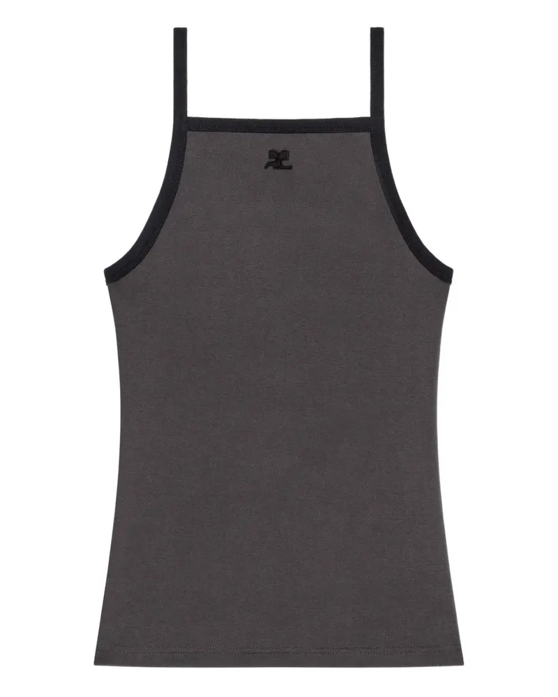 Courrèges Tanktop mit Kontrastborten - Grau Grau
