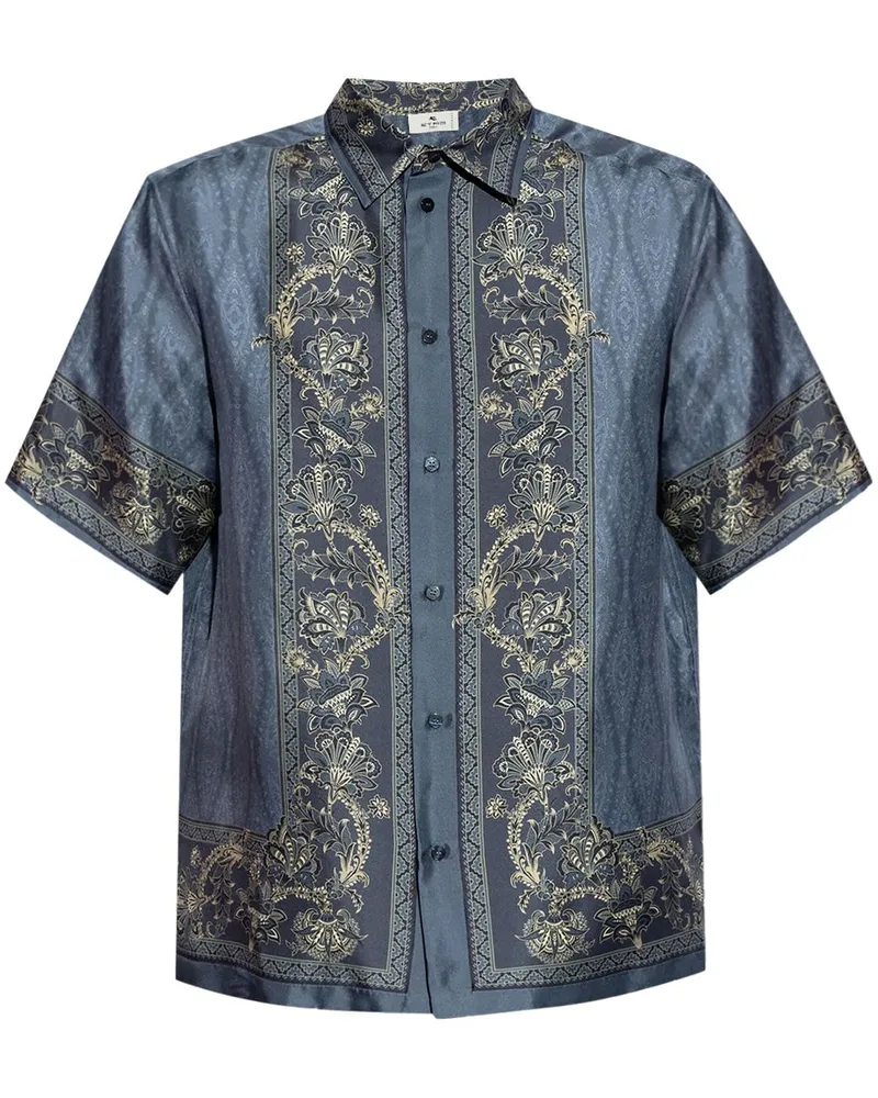 Etro Hemd aus Seide - Blau Blau