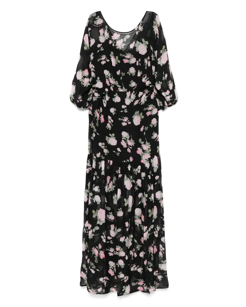 Ermanno Scervino Kleid mit Blumen-Print - Schwarz Schwarz