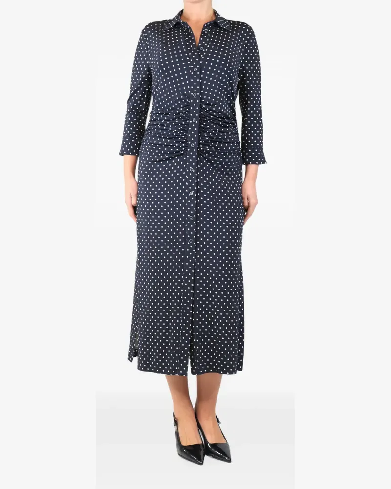 Altuzarra ruched polka-dot midi dress - Blau Blau
