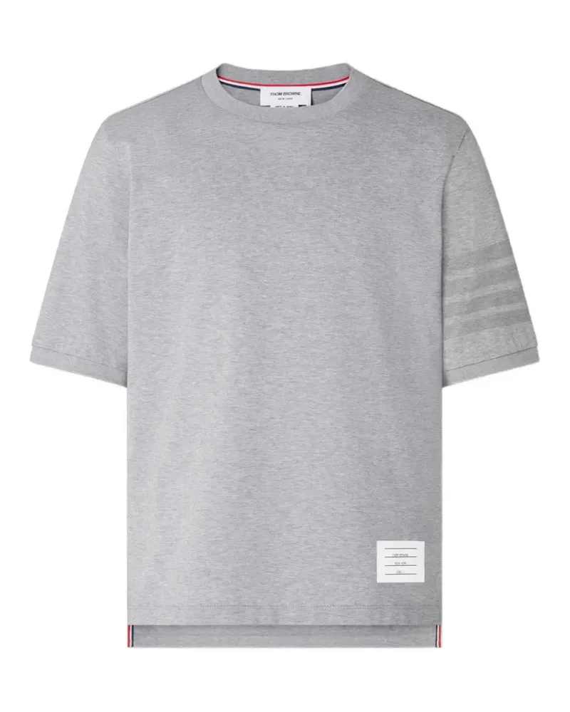 Thom Browne Ottoman T-Shirt mit Logo-Streifen - Grau Grau