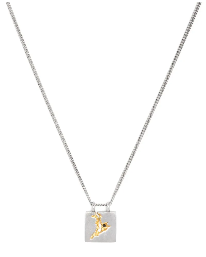 Tom Wood Halskette mit Mined-Anhänger mit schwarzem Diamanten - Silber Silber