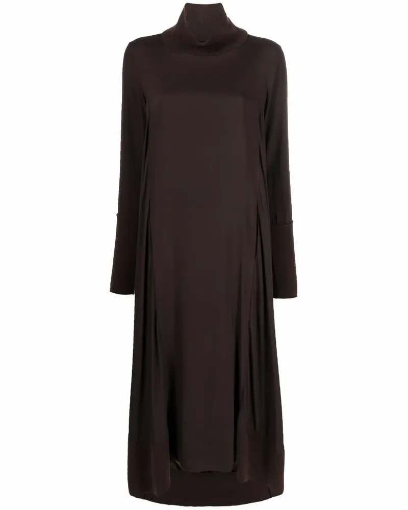 KristenseN Du Nord Midikleid mit drapiertem Ausschnitt - Braun Braun