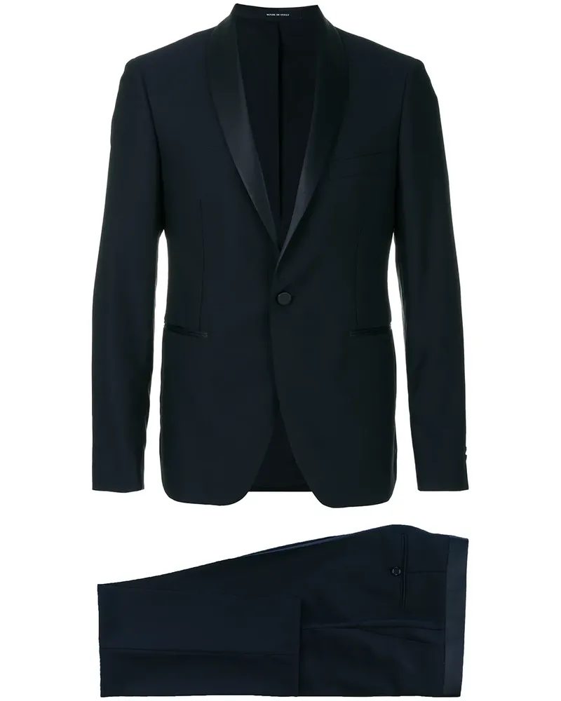 Tagliatore Smoking mit Schalkragen - Blau Blau