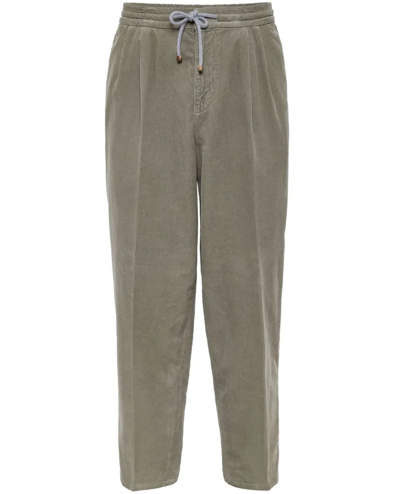 Brunello Cucinelli Hose aus Cord mit Kordelzug - Grün Grün