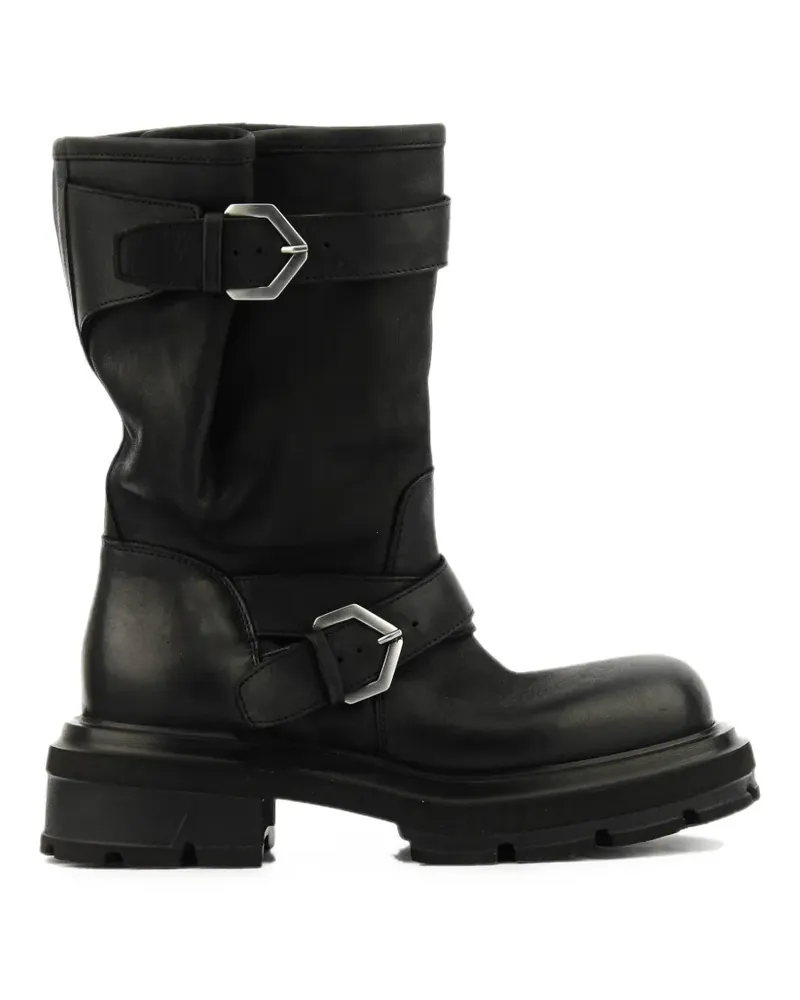 Elena Iachi Bikerstiefel mit Schnalle - Schwarz Schwarz