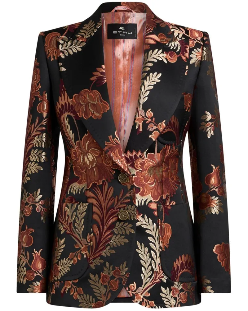 Etro Jacquard-Sakko - Schwarz Schwarz