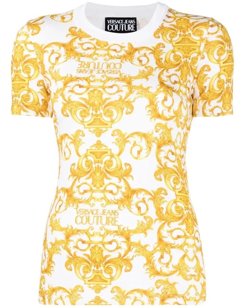 Versace Jeans T-Shirt mit Barock-Print - Weiß Weiß