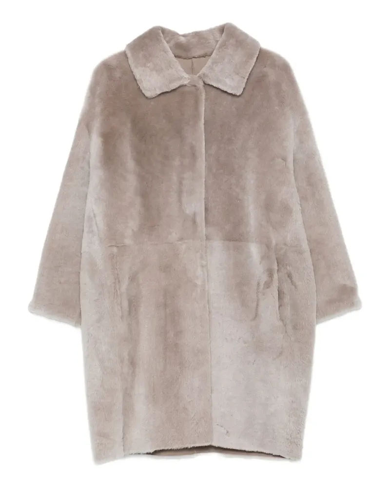 Manzoni 24 Mantel mit Shearling-Kragen - Braun Braun