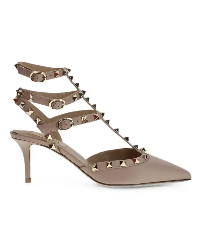 Valentino Garavani Rockstud ankle-strap mules - Nude Nude