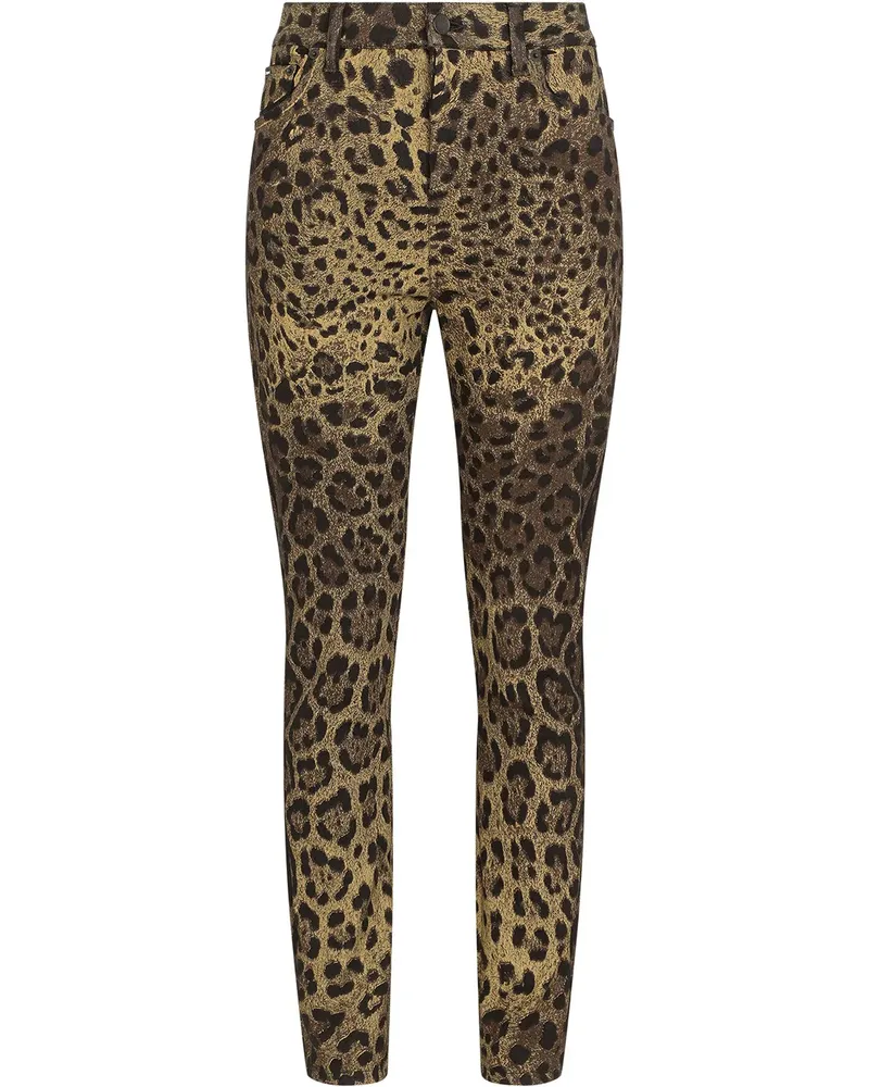 Dolce & Gabbana Skinny-Jeans mit Leoparden-Print - Nude Nude